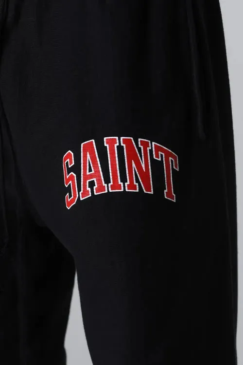 SAINT MICHAEL ARCH SAINT SET PANTS/BLACK The latest SAINT LOGO sweatpants, washed black/gray gray S-XL, custom woven and dyed, black surface and gray bottom fabric, same as the original version, original level straight cracking pulp, original cut and loose fit